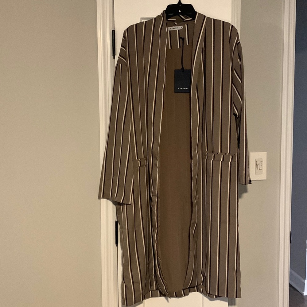 NWT Striped Open-front Duster-size medium